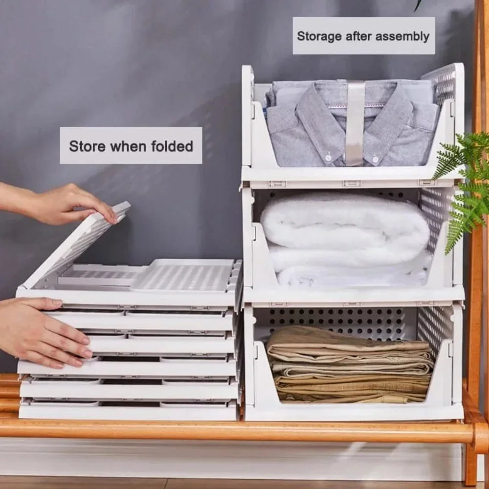 Home Stackable Plastic Drawers Organizing Boxes Partition Bedroom Office Organizers Closet Clothes Panties Folding Storage Box