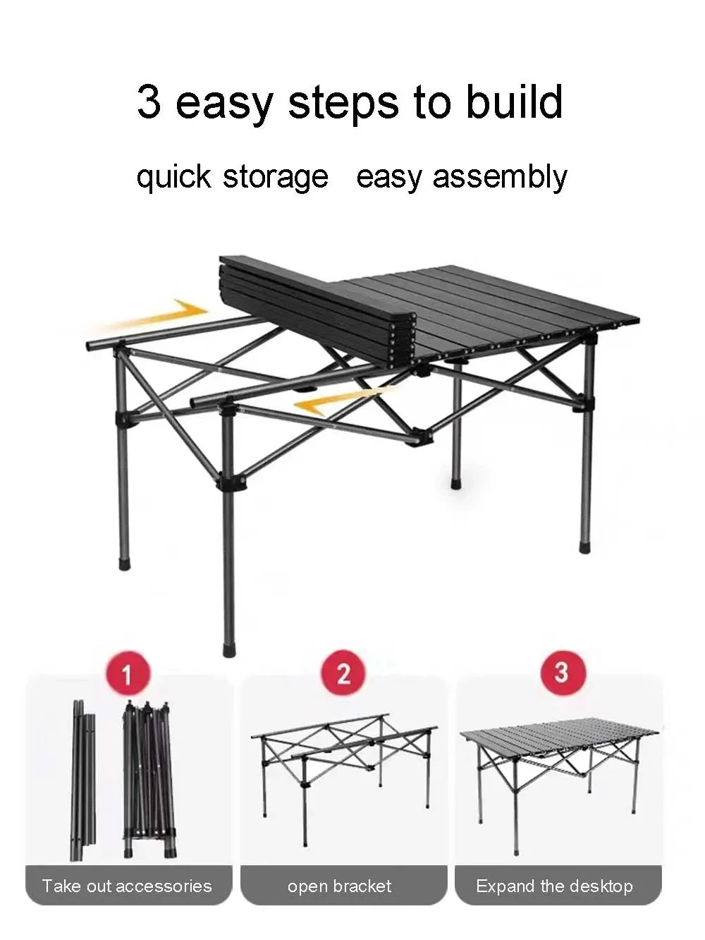 Camping Folding Table Lightweight Organizer Desk with Carrying Bag Multi-Purpose Outdoor Picnic Beach Leisure Desks Essentials