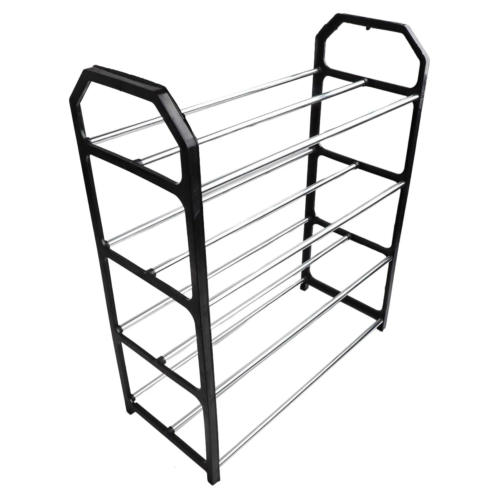 4-Layer Metal Shoe Rack Simple Shoe Shelf Footwear Organizer Stand Holder Large Capacity Shoe Shelf Living Room Storage