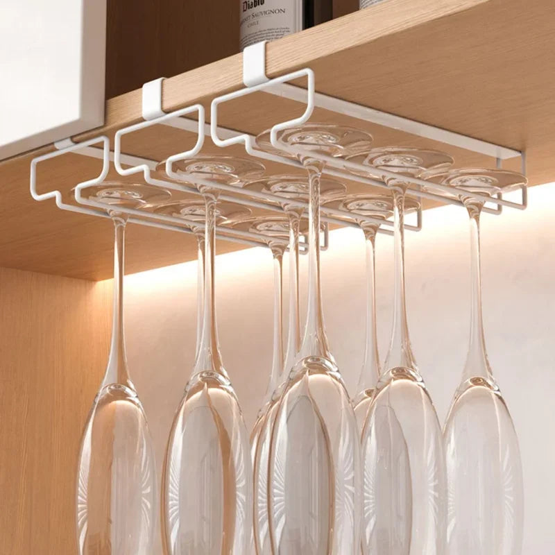 Cabinet Hanging Metal Wine Glass Rack Cabinet Stemware Holder Racks for Cup Storage RackGlass Holder Outdoor Wine Glass Rack