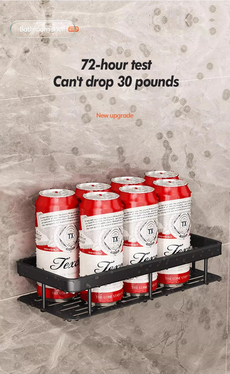 Bathroom Storage Rack Stainless Steel Anti Rust Storage Shower Rack Suction Cup Storage Rack Household Storage Appliances