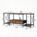 JHK Wooden TV Stand For Up To 70/75 Inch TV with Drawers Television Stands Media Console with Charging Station Drawers Shelf