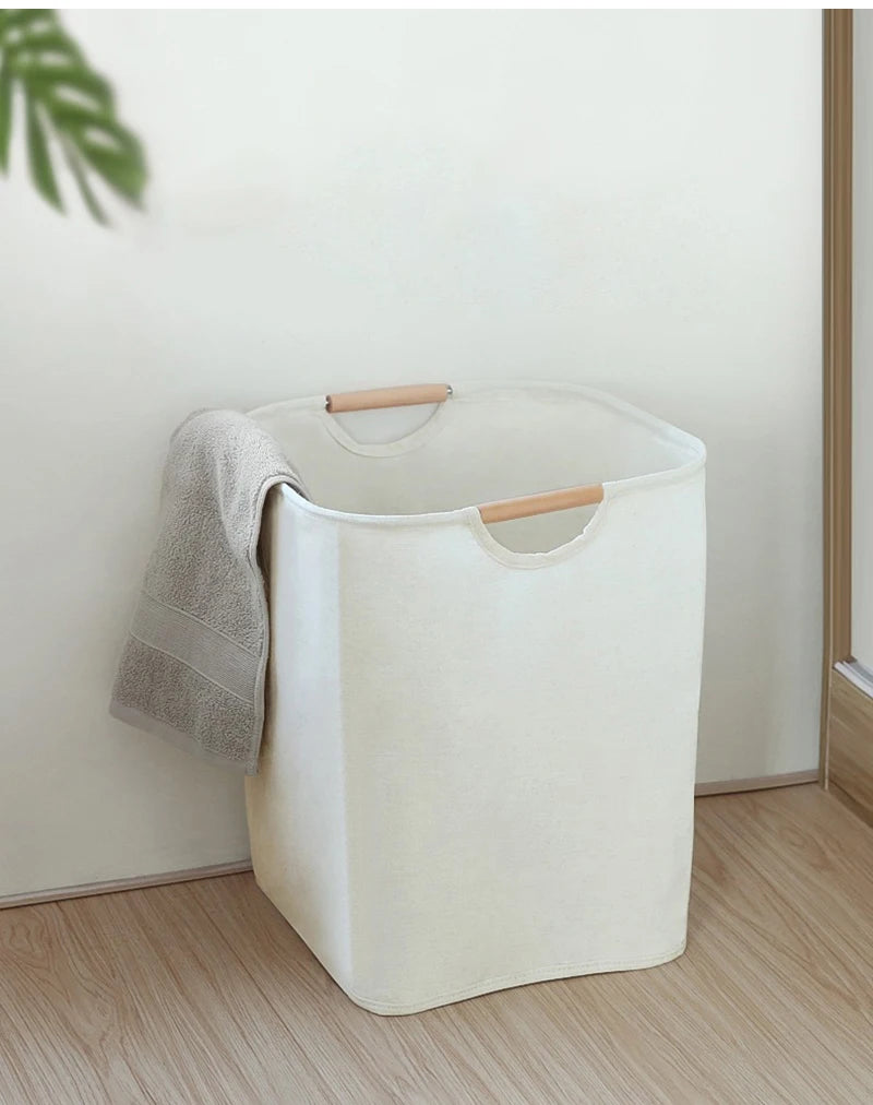 1pc Collapsible Laundry Basket with Handle Large Capacity Household Bathroom Dirty Clothes Storage Basket Clothes Organizer