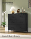SONGMICS Dresser for Bedroom, Chest of Drawers, TV Stand, Steel, MDF, 6 Non-Woven Fabric Drawers, Storage Organizer Unit, Closet