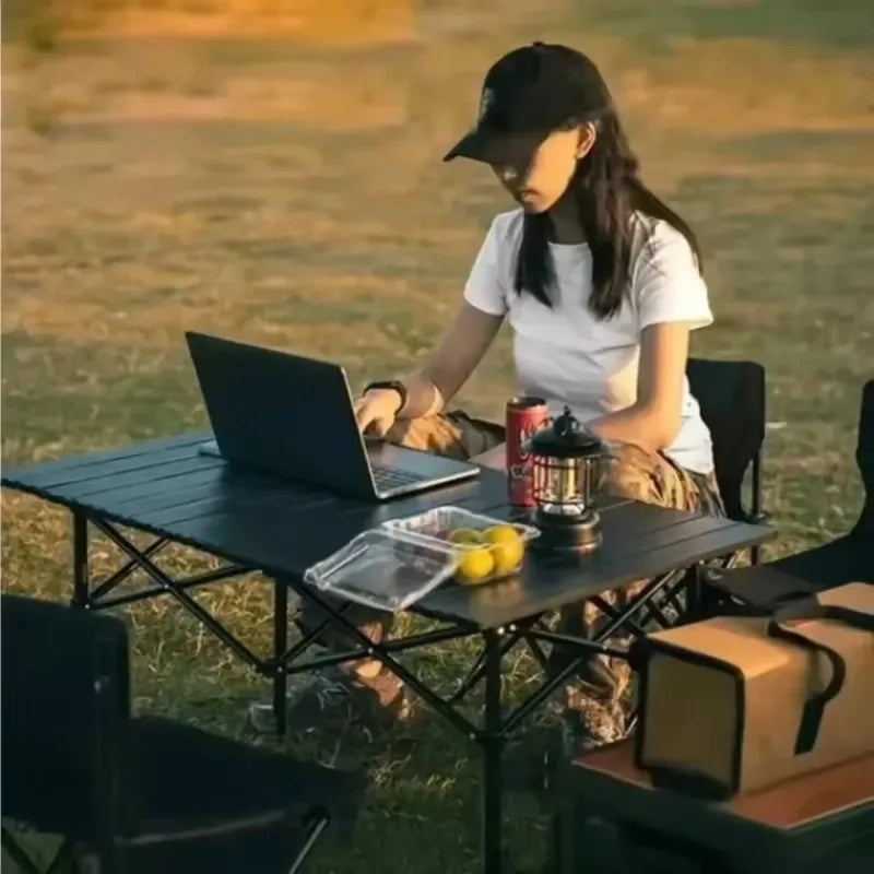 Camping Folding Table Lightweight Organizer Desk with Carrying Bag Multi-Purpose Outdoor Picnic Beach Leisure Desks Essentials