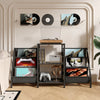 JHK 3-Tier AV Media Stand CD Rack Storage Cabinet with Sturdy Steel Shelves Collection DVD Organizer for Living Room Home Office