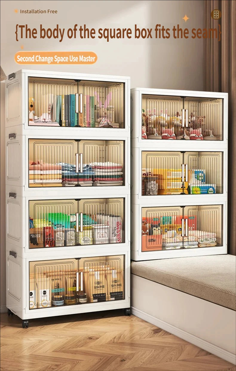 Foldable Plastic Storage Cabinet For Baby Clothes Multi Layered Closet