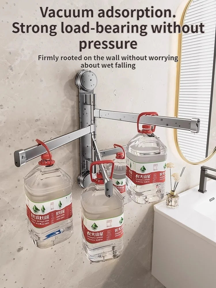 No Need To Drill Suction Cup rotating towel rack multi-bar folding rack towel rack Bathroom bath towel rack Kitchen storage rack