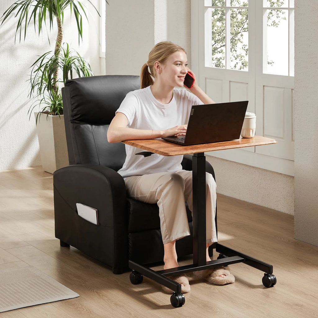 JHK Mobile Living Room Sofa Table Standing Desk Portable Computer Desk Laptop Height Adjustable Table Sitting Workstation