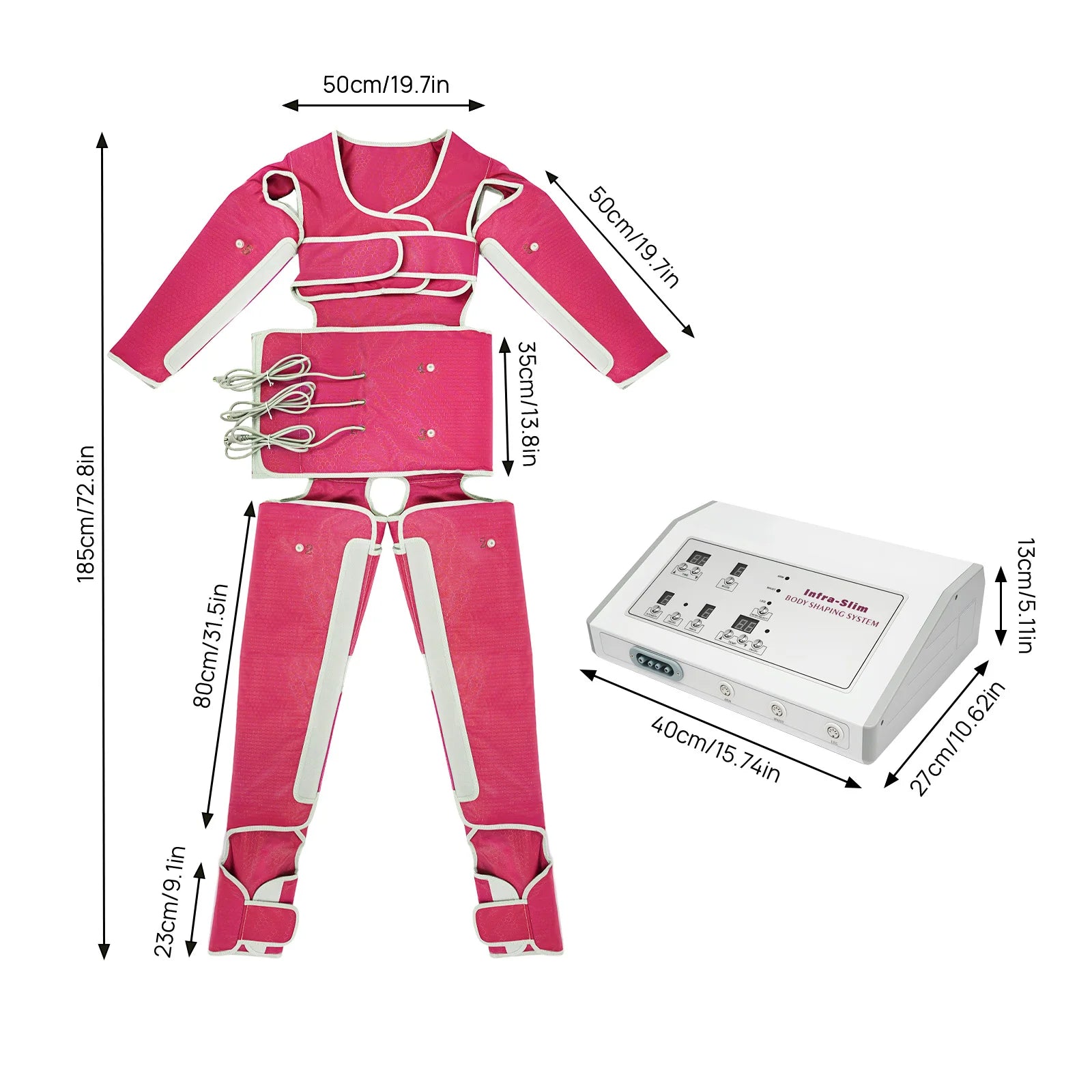 Air Pressure Body Slimming Suit, 7 Levels Adjustable Pressotherapy Heating Massage Device 400W for Home Beauty Salon Spa Relief