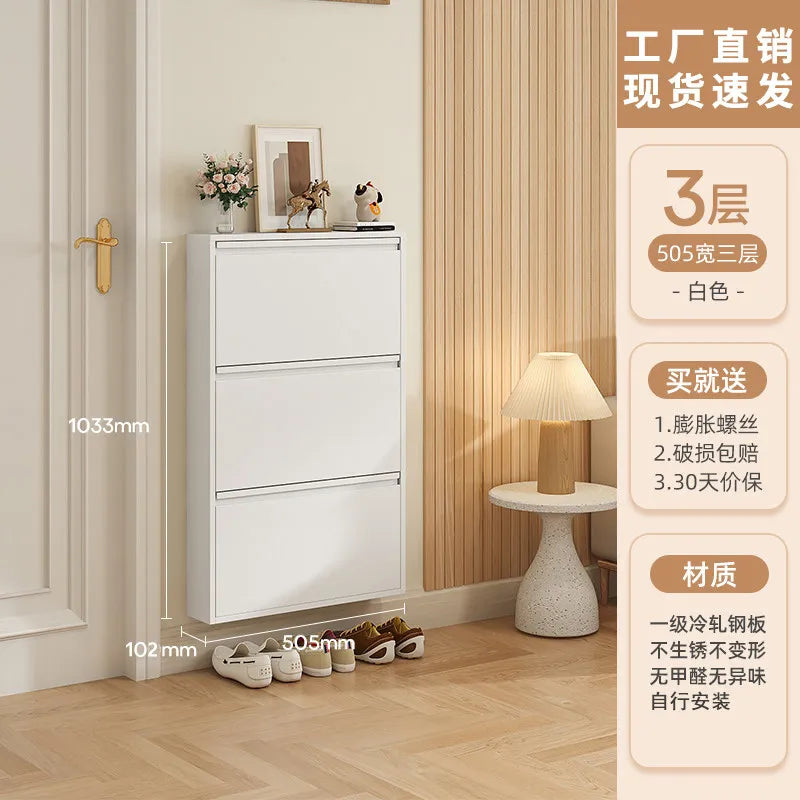 Metallic Ultra Thin Shoe Cabinet Multifunction Indoor Hallway Shoe Cabinet For Home Entrance Scarpiera Mobile Cabinet Furniture