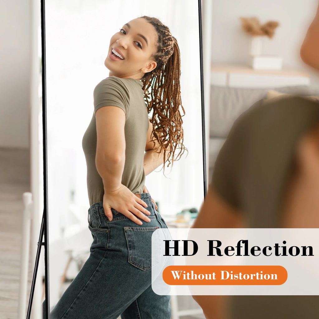 JHK 68"x26" Arched Full Length Mirror with Stand Floor Free Standing Aluminum Frame for Bedroom Bathroom Body Hanging Leaning