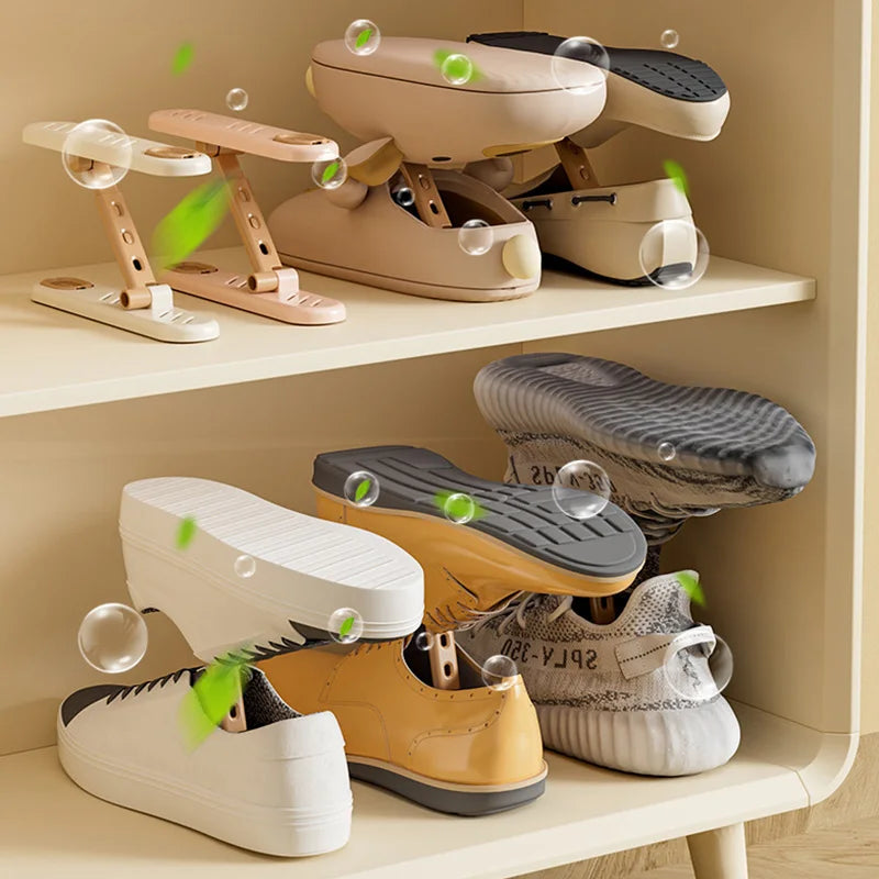 1pc Shoes Rack Double-layered Adjustable Slippers Holders Shoe Cabinet Organizer Deodorizing Shoes Shelf Save Space