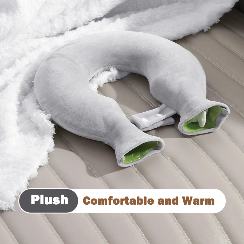 U-shaped Hot Water Bag For Neck Soft Plush Neck Warmer Hot Water Bottle Winter Warming Supplies Hot cold compress Physiotherapy