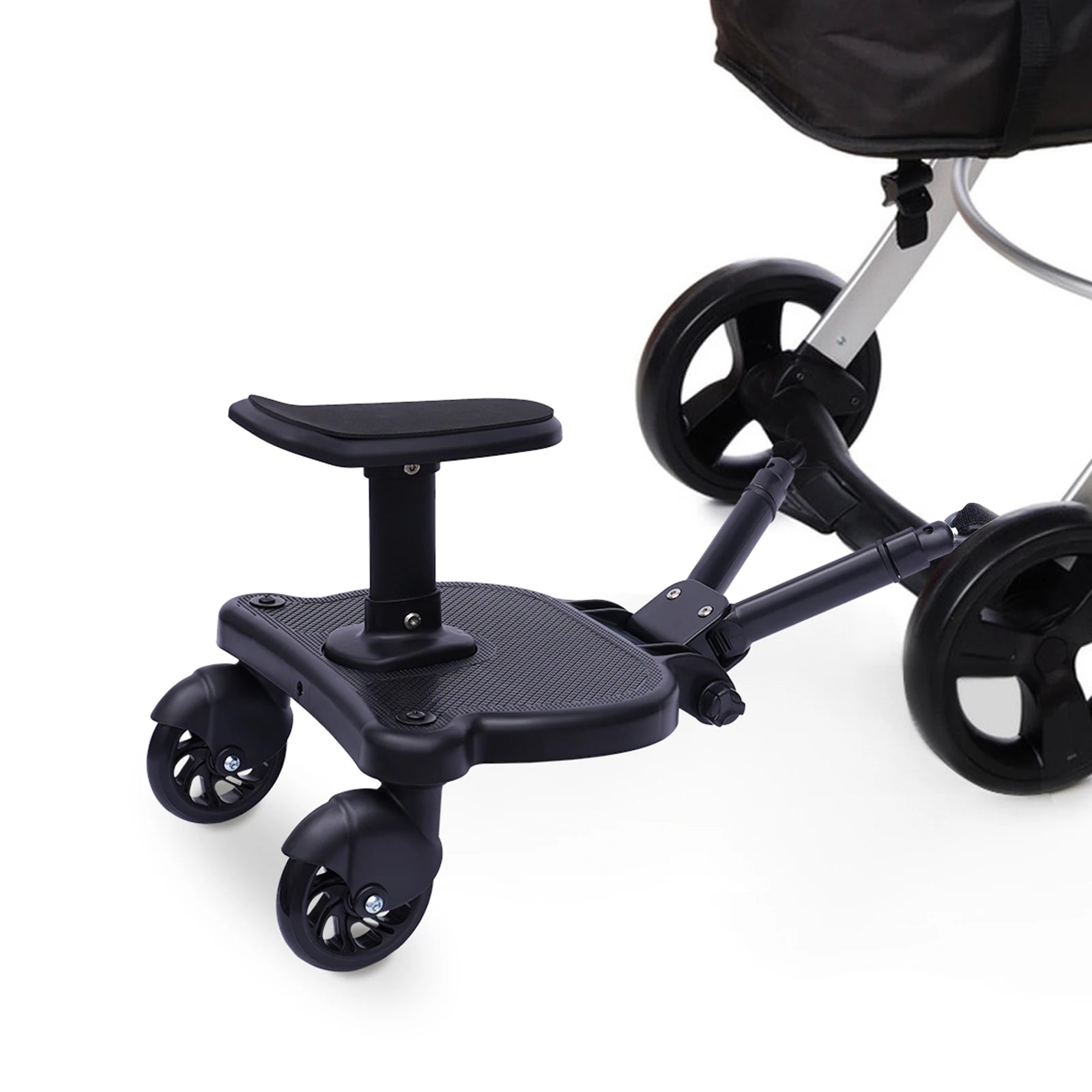 Universal 2-in-1 Stroller Board And Seat Pram Pedal Adapter for Kids - Detachable Safety Ride Board for Pushchair with 25kg Load