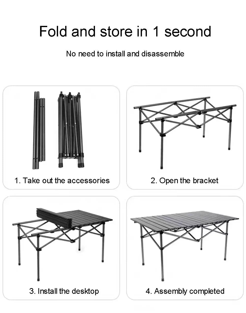 Camping Folding Table Lightweight Organizer Desk with Carrying Bag Multi-Purpose Outdoor Picnic Beach Leisure Desks Essentials