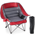 JHK 450lbs Oversized Camping Chair Folding Chair with Cup Holder Padded Armrests Sturdy Steel Frame Outdoor Picnic Chair
