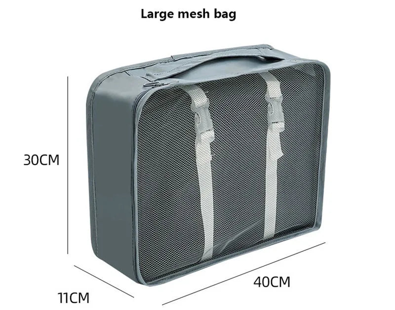 7/8/9/10 Pcs Set Travel Organizer Storage Bags Suitcase Packing Cubes Set Cases Portable Luggage Clothes Shoe Tidy Pouch Folding