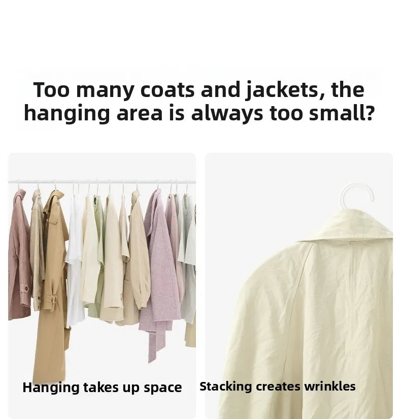 1pc Down Jacket Compressed Dust Cover Clothes Compression Hanging Bag Household Visible Clothes Storage Bag Wardrobe Organizer