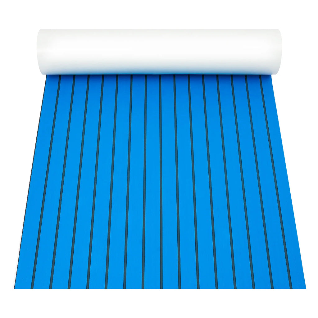 240x90cm Self-Adhesive EVA Foam Teak Boat Floor Mat, 6mm Thick Cuttable Waterproof Anti-Slip Pad Marine Carpet for Deck RV Yacht