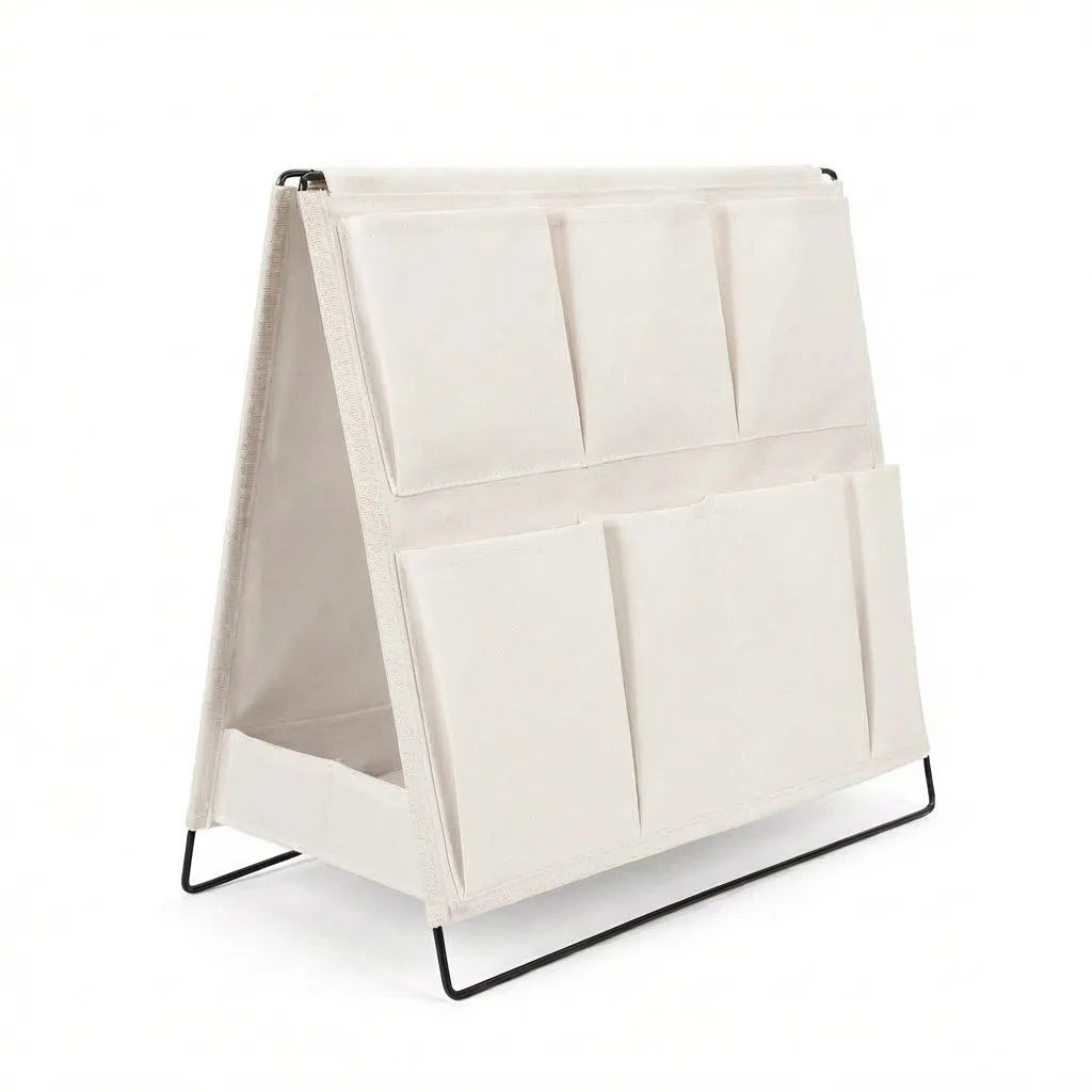 1pc Office Desk Storage Rack Multi-pocket Item Organizer Pen Holder Desktop Neat Foldable Storage Pocket Save Space