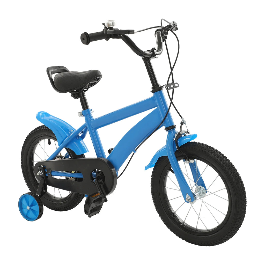 14 Inch Kids Bike w/ Training Wheels, Adjustable Seat Height Dual Brakes Children's Bicycle Kids Learning Bicycle for Boys Girls