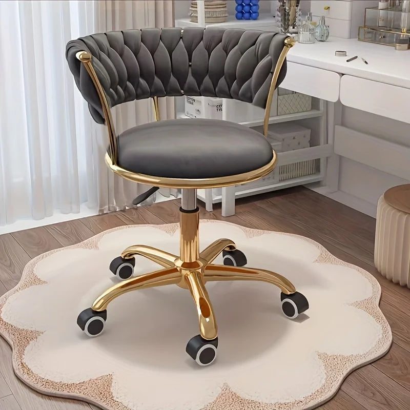 Dressing Chair，Swivel Adjustable Height Vanity Stool, Accent Chair for Bedroom Makeup, Salon, Spa & Home Office