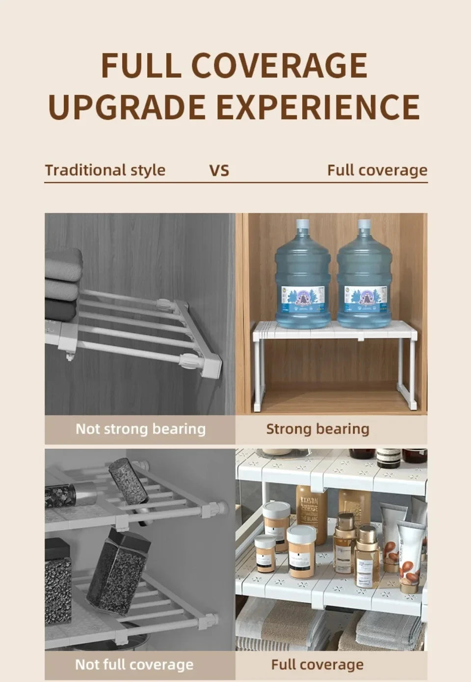 Closet Shelf Wardrobe Organizer Stackable Shelves Clother Storage Rack Telescopic Punch-Free Adjustable Wardrobe Divider Board