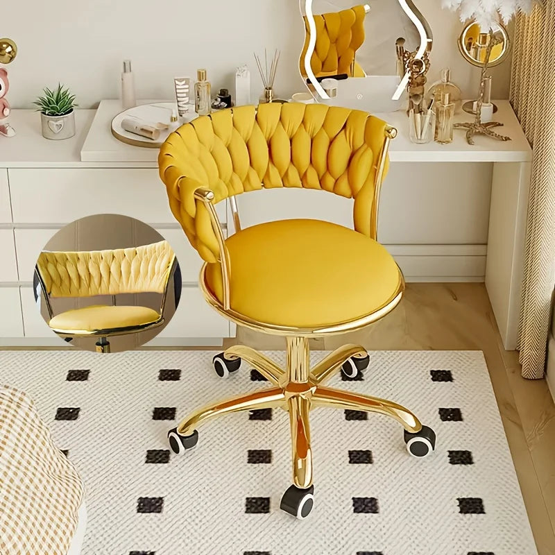 Dressing Chair，Swivel Adjustable Height Vanity Stool, Accent Chair for Bedroom Makeup, Salon, Spa & Home Office