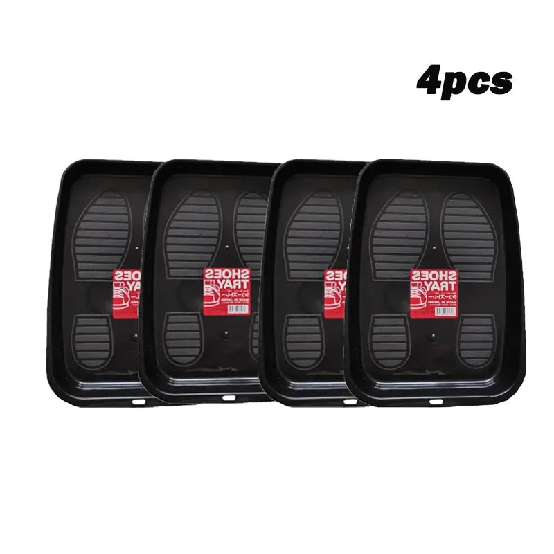 1/2/4pcs Portable Shoe Storage Tray Plastic Durable Shoe Storage Container Car Interior Shoe Storage Box Vehicle Organizer