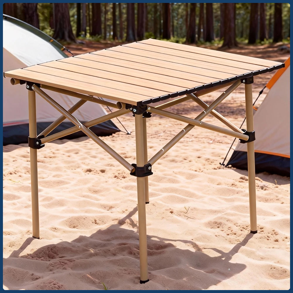 Outdoor folding table, camping portable folding table and chair set, ultra-light egg roll table, camping folding table, camping