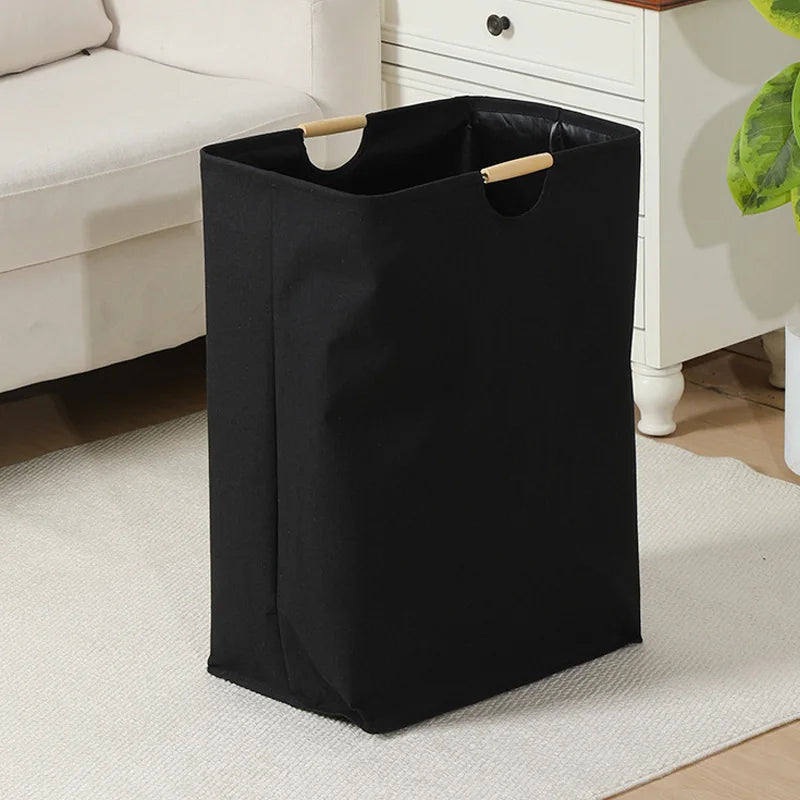 Large Capacity Laundry Basket Portable Dirty Clothes Storage Basket With Handle Black Durable Linen Foldable Laundry Basket