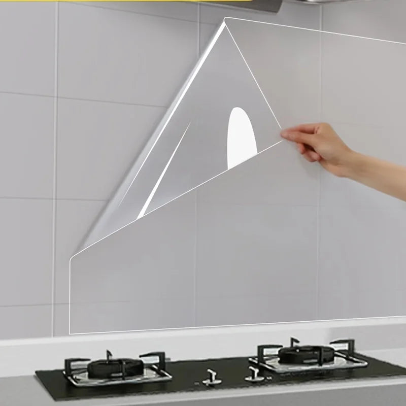 Plastic Electrostatic Adhesion Wall Protective Film – Waterproof, Oil-Proof, Removable Film for Kitchen,No Glue, Easy To Clean