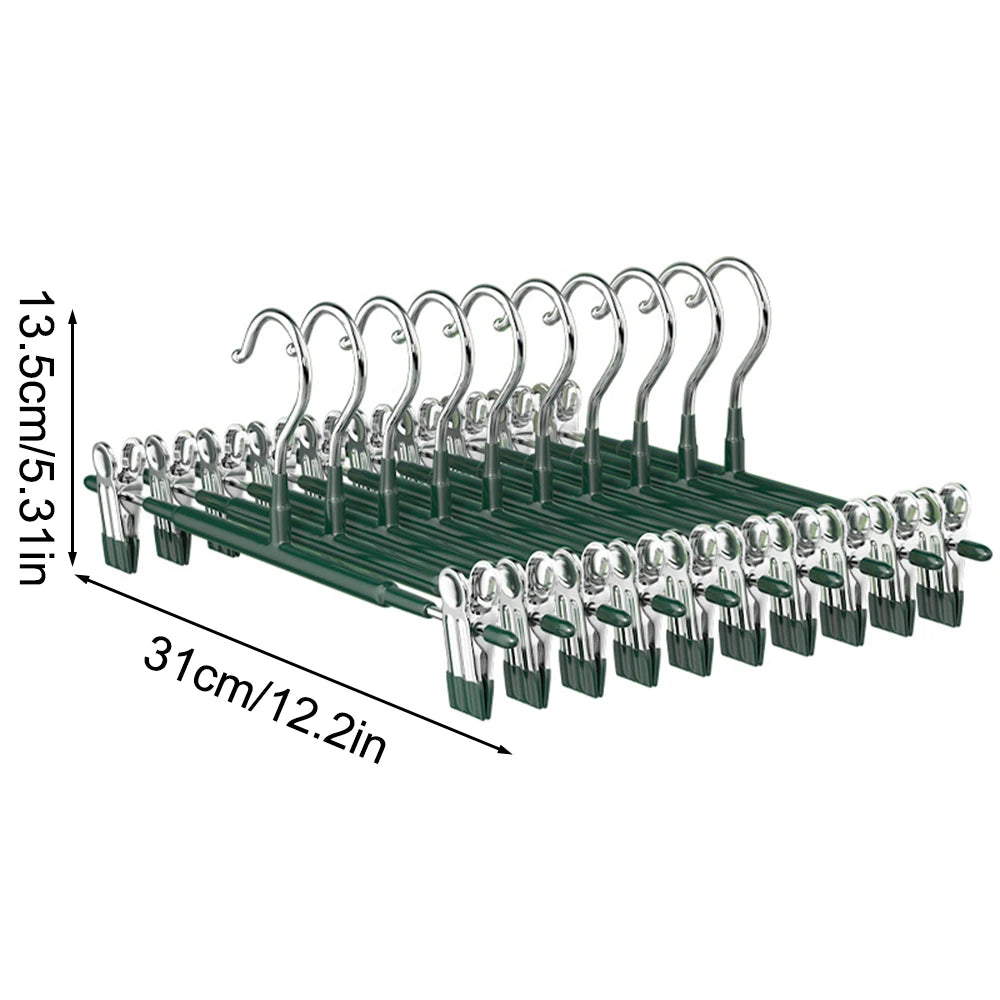 Stainless Steel Wardrobe Clothes Drying Rack With Clips For Pants