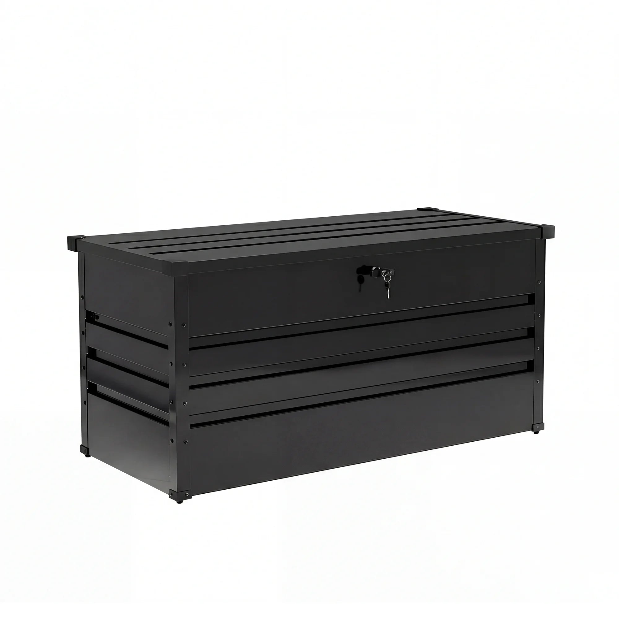JHK 180 Gallon Outdoor Bench With Storage Space Large Capacity Water Resistant Box With Lockable Iron Deck Box for Patio