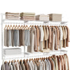 SONGMICS HOME Closet System, Closet Insert Organizer, 4-6 ft, Adjustable Metal Shelving Unit with 6 Hanging Rods, 6 Shelves, and