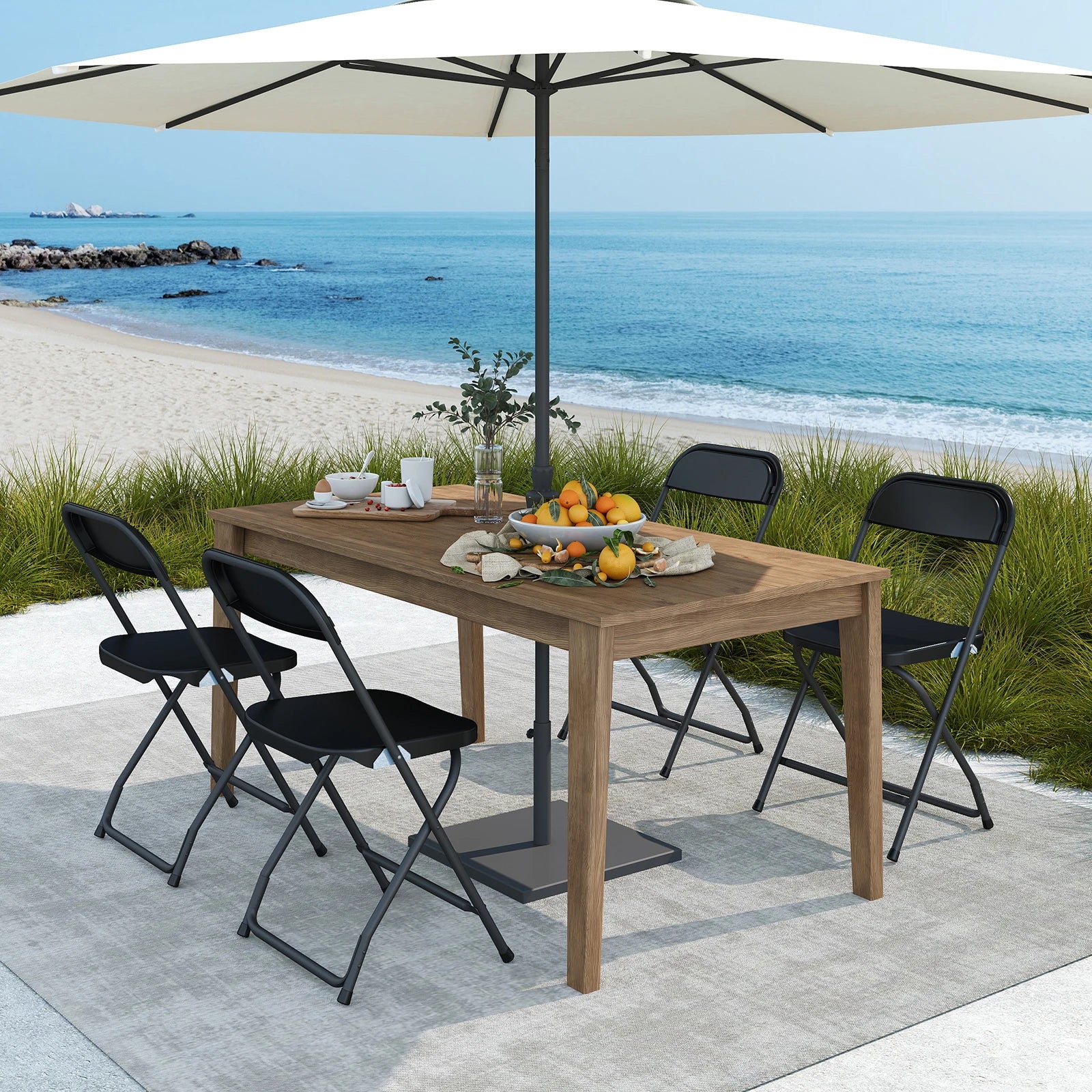 JHK Plastic Folding Chair 10 Pack 330LB Load Capacity Living Room Dinner Chairs Lightweight Portable Indoor/Outdoor Home Office