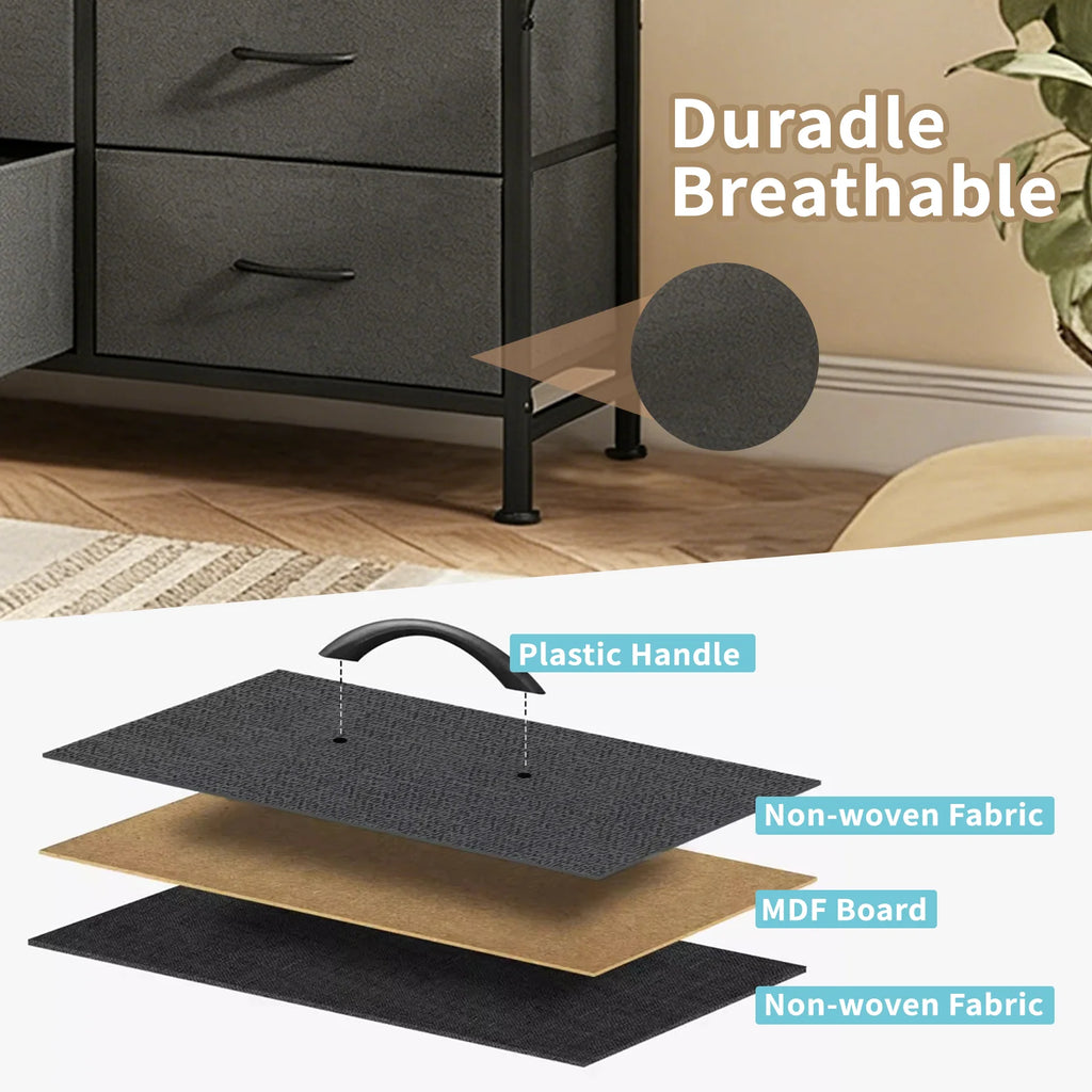 JHK Living Room 13 Fabric Drawers Cabinet Storage Organizer Cabinet Adjustable Feet Steel Frame Assembly Closet For Furniture