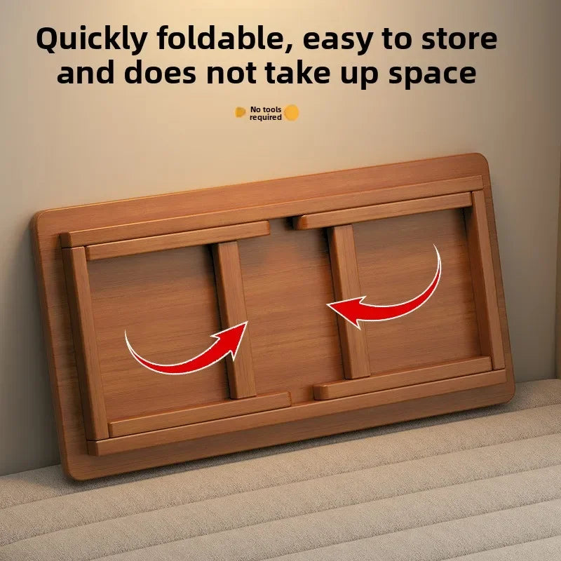 Foldable Tatami Coffee Table - Japanese Style Low Table for Bay Window & Living Room, Portable Bed Tea Table, table basse