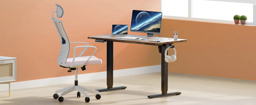 JHK 63x24 Inch Electric Standing Desk Ergonomic Height Adjustable Stand Up Sit Stand Computer Workstation Work Table For Office