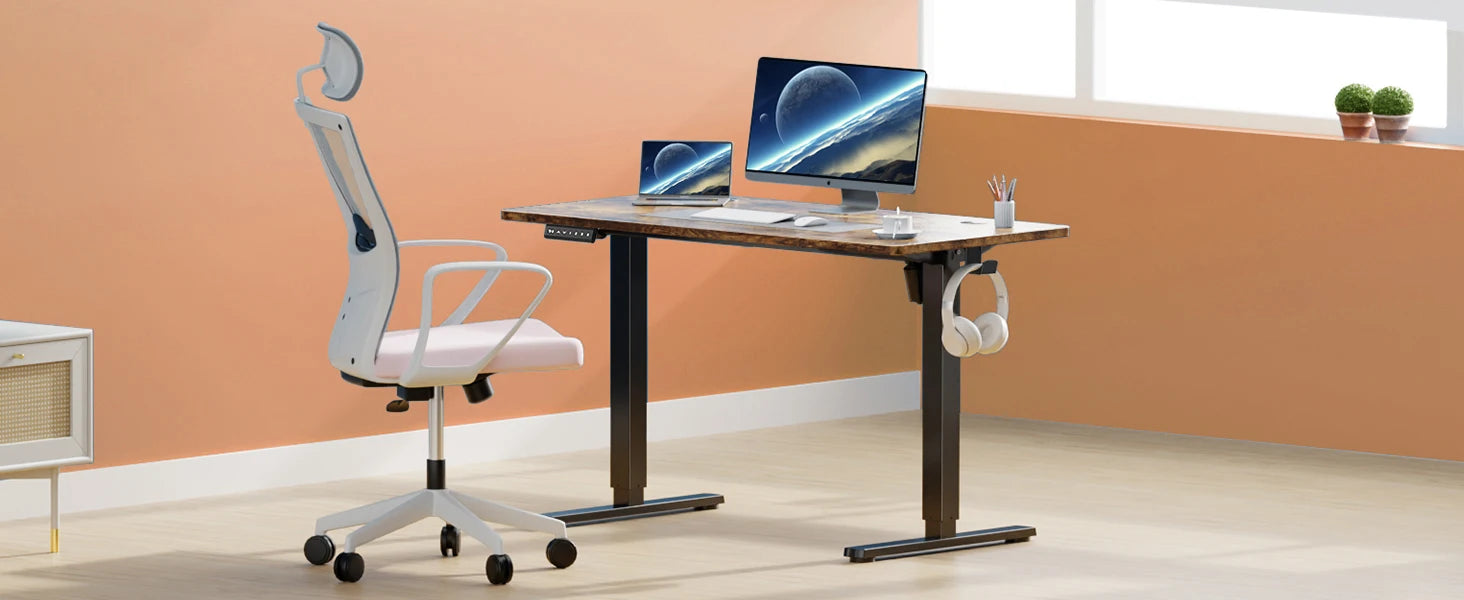 JHK 63x24 Inch Electric Standing Desk Ergonomic Height Adjustable Stand Up Sit Stand Computer Workstation Work Table For Office