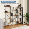 JHK 4 Tier Wide Display Bookshelf Combination Adjustable Shelf Storage Standing Shelf Stable Frame Graduated Shelves for Home