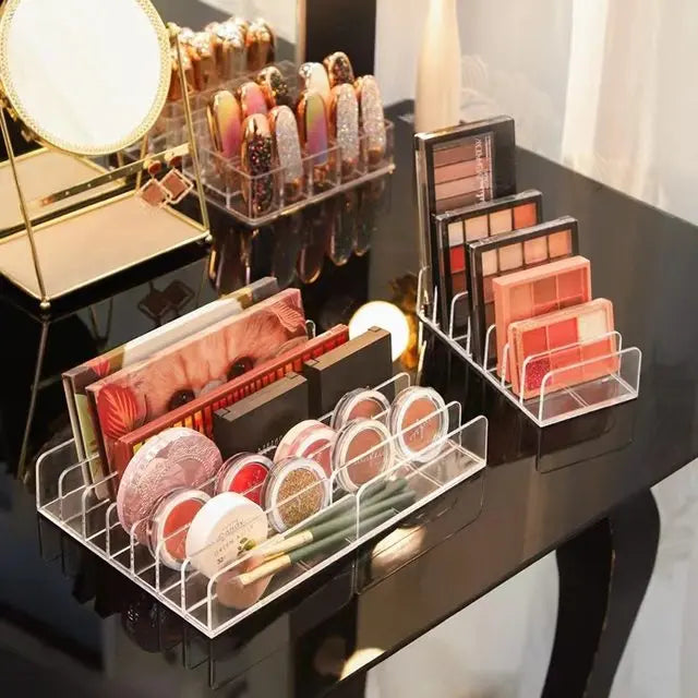DVD/CD Organizer,Eyeshadow Palette Storage Tray Cosmetics Rack Makeup Tools Compartment Holder Sunglasses Storage Shelf