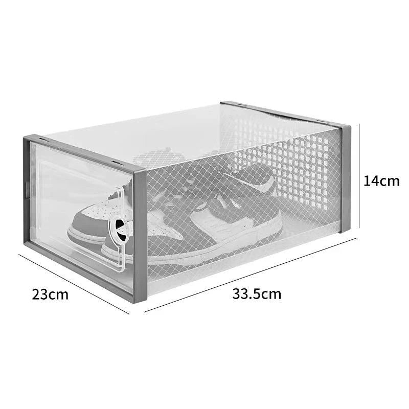 〔White〕Shoe Box Organizer, Clear Stackable Plastic Storage For Sneakers, Dust-Proof Design To Keep Shoes Visible & Protected