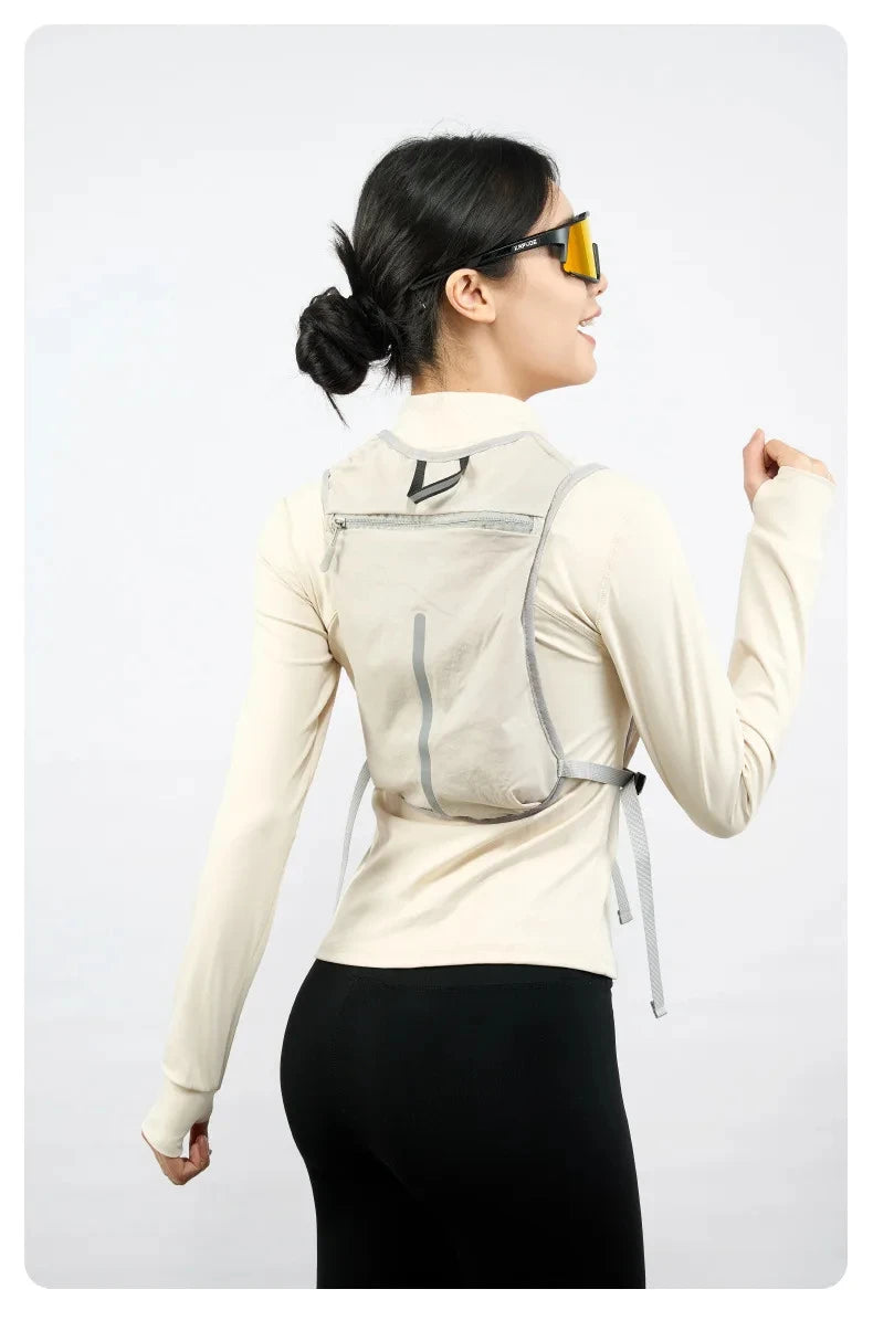 1pc Biking Running Storage Vest Lightweight Running Vest Reflective Phone Water Bottle Storage Pocket Mesh Breathable Sport Vest