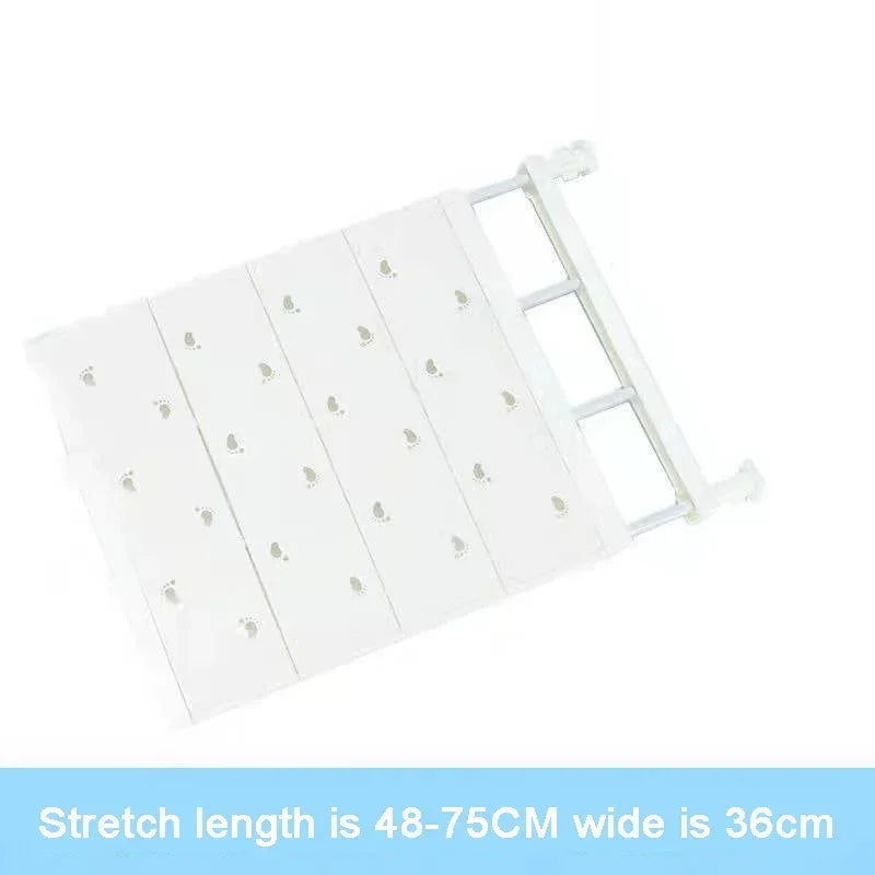 Large Size Adjustable Closet Organizer Kitchen Storage Shelf Retractable Wardrobe Storage Tiered Partition Rack Bathroom Holder