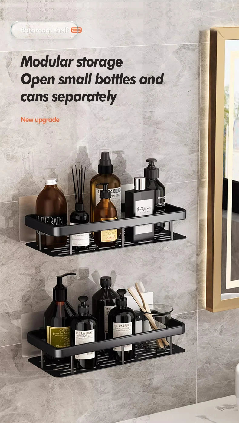 Bathroom Storage Rack Stainless Steel Anti Rust Storage Shower Rack Suction Cup Storage Rack Household Storage Appliances