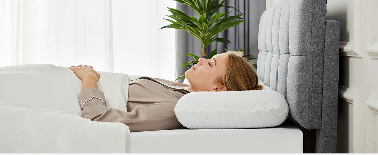 JHK 2-pieces Memory Foam Pillows Standard Size Neck Pillow Ventilated Cooling Bed Pillow with Removable Washable Cover Comfort