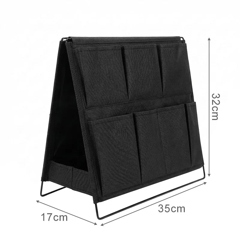 1pc Office Desk Storage Rack Multi-pocket Item Organizer Pen Holder Desktop Neat Foldable Storage Pocket Save Space