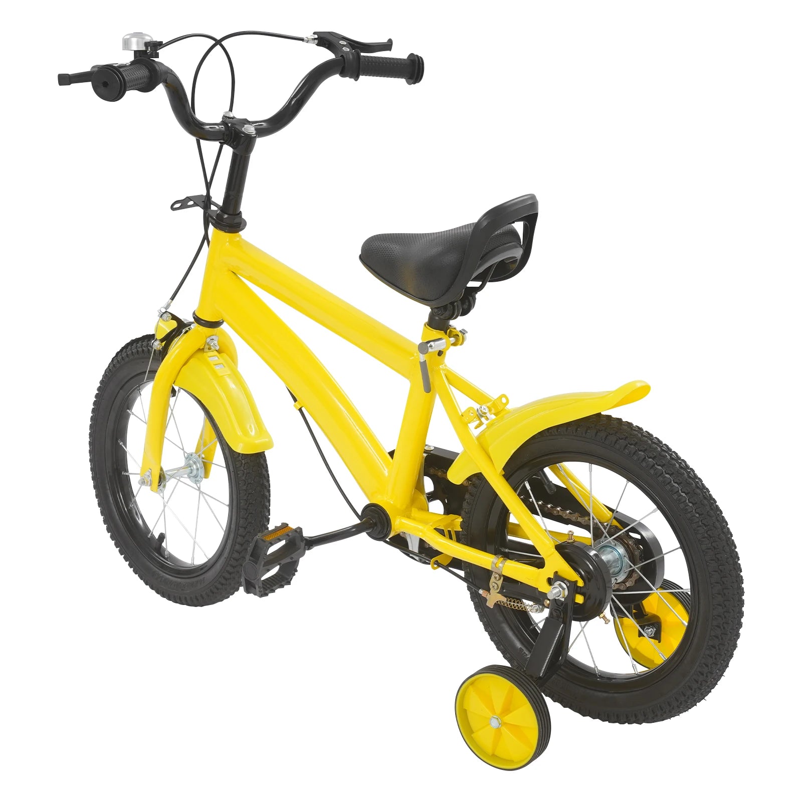 14 Inch Kids Bike w/ Training Wheels, Adjustable Seat Height Dual Brakes Children's Bicycle Kids Learning Bicycle for Boys Girls